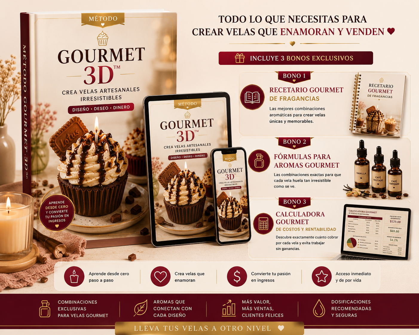 Metodo Gourmet 3D Crea velas que enamoran + Bonos
